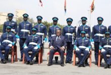 • President Nana Akufo-Addo (seated middle) with the pilots