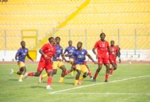 • A scene from the Kotoko versus Vision FC encounter at the Baba Yara Stadium