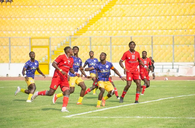 • A scene from the Kotoko versus Vision FC encounter at the Baba Yara Stadium
