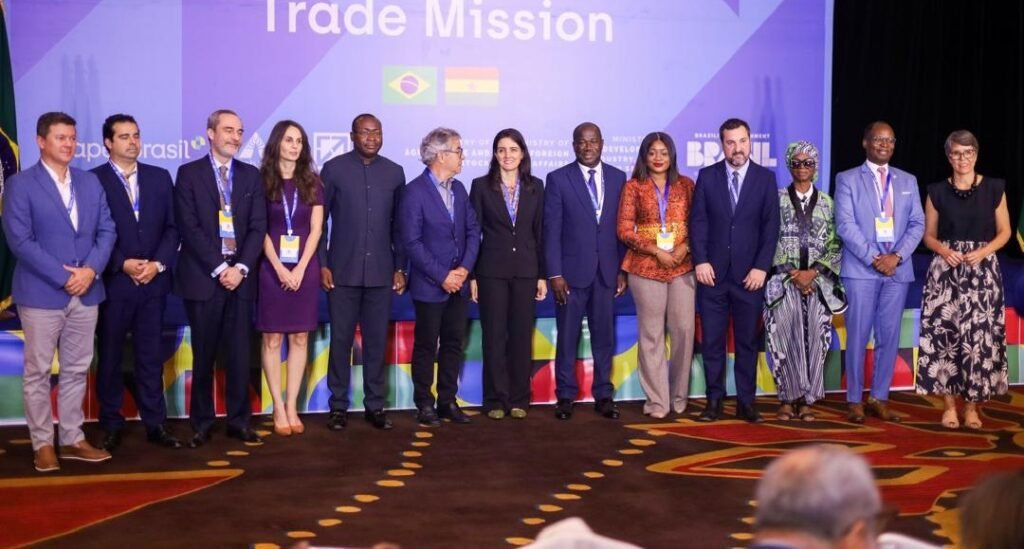 • Mrs Madeira (seventh from right) with other dignitaries at the business forum