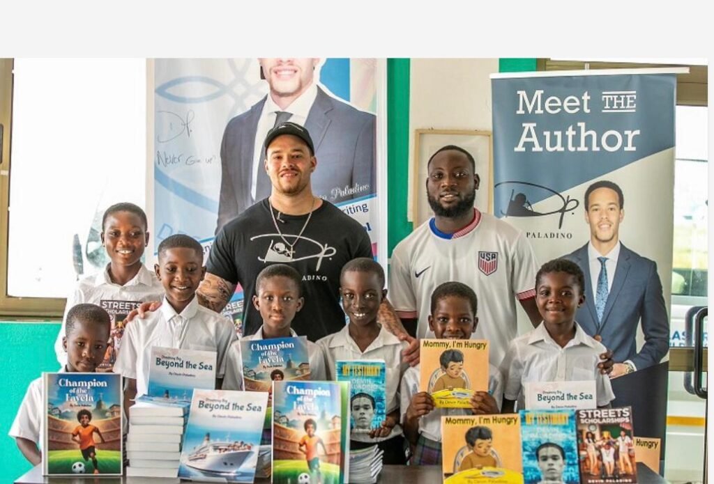 • Devin Paladino (fisrt from back row) with the school