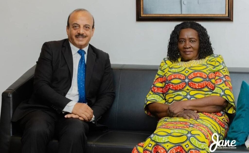 • Vice President Prof. Naana Opoku-Agyemang (right) with Abdalfatah Ahmed Khalil Alsatarri