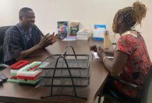 • Professor Titus K. Beyuo being interviewed by Times reporter