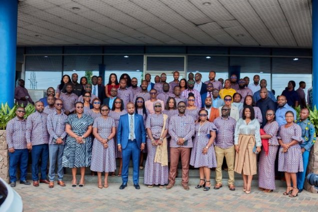 Mr Godwin Kudzo Tameklo Esq (sixth from left) with staff of NPA after a meeting