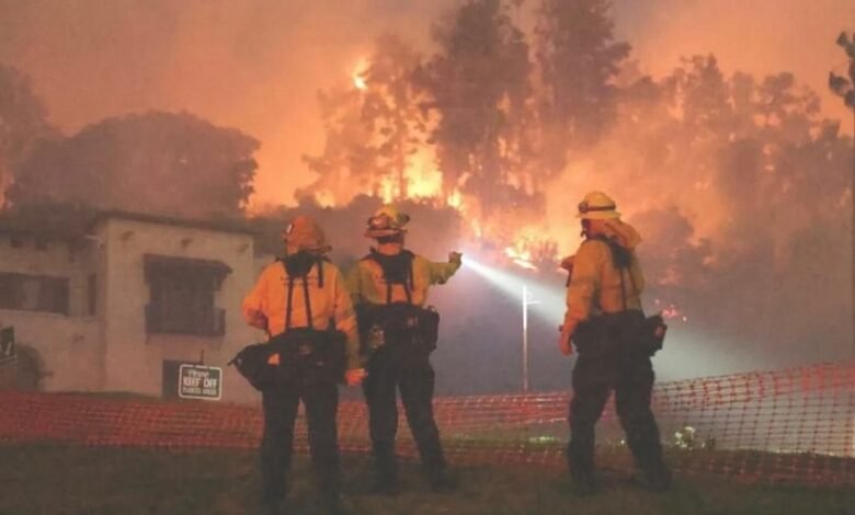 • Firefighters at work