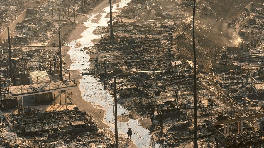 • Ruins after the fire