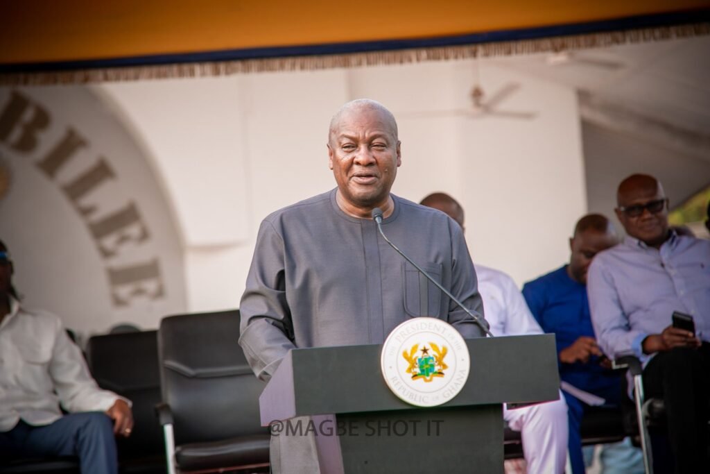 President Mahama (inset) addressing the gathering at the durbar