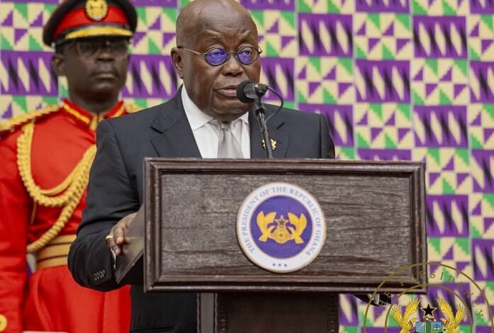 • Then President Akufo-Addo delivering his last SONA at Parliament House