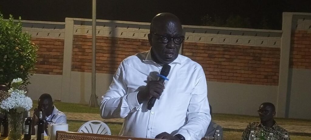 Mr Peter Amoo-Bediakoaddressing the media at a press soiree