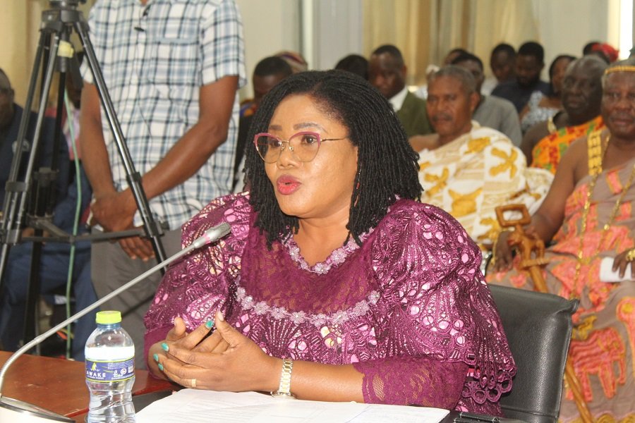 • Ms Agnes Naa Momo Lartey going through the vetting