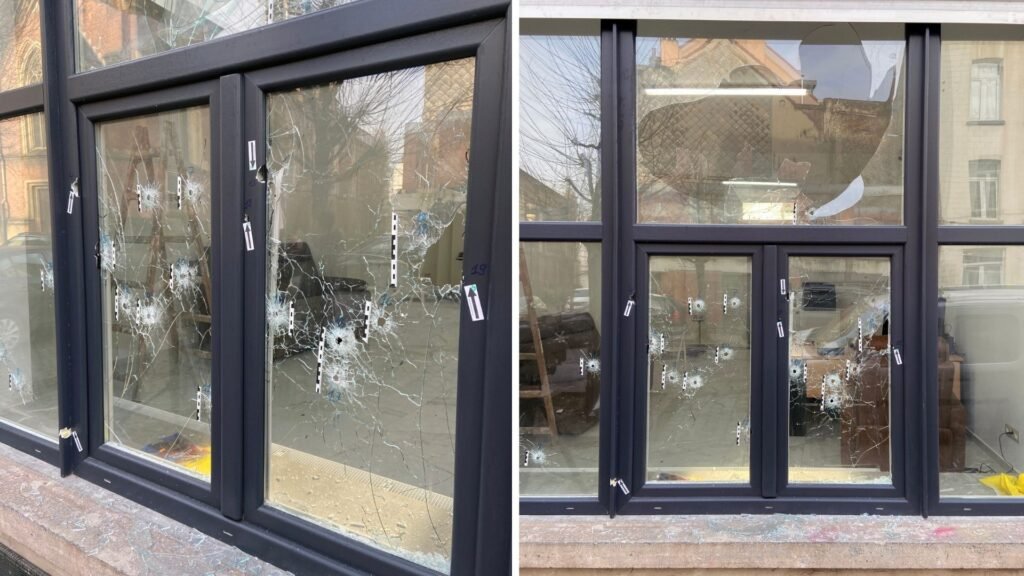 • The scene after the gunshots