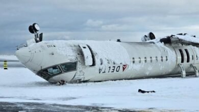 • The plane after the crash