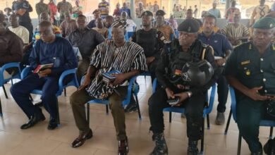 • Mr Donatus Atanga Akamugri and his entourage at the palace of the Paramount Chief of Bawku