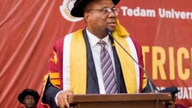 • Professor Albert Luguterah (inset) addressing the matriculants