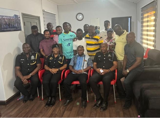DCOP Lydia Donkor (seated second left) with other police officers and football stakeholders after the meeting