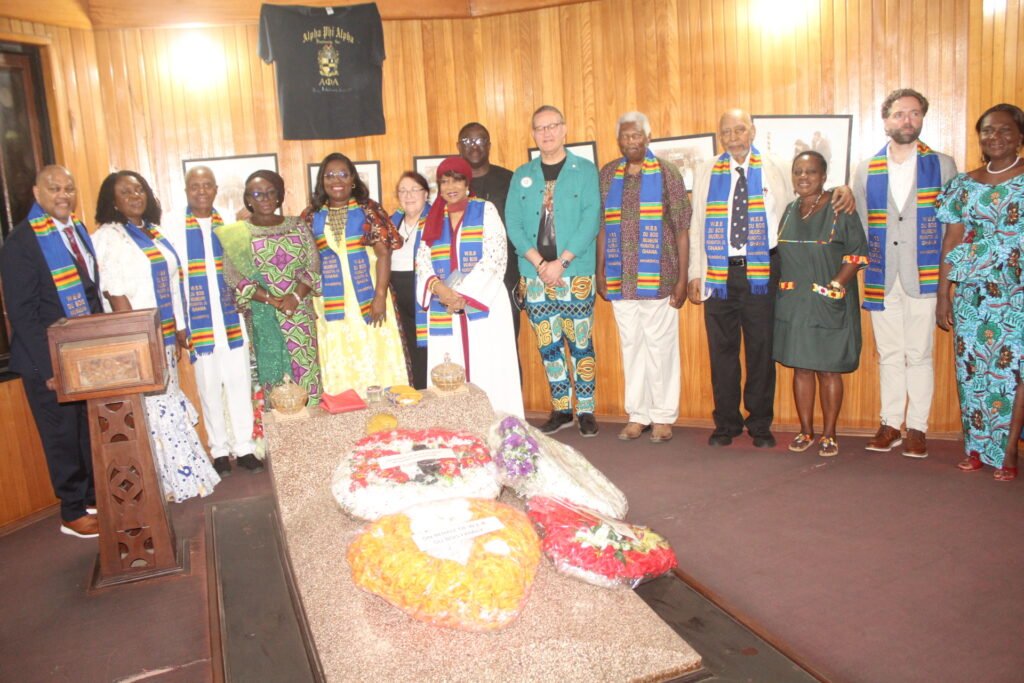 • Madam Dzifa Gomashie (fourth from left), Nana Oye Bampoe Addo (fifth from left) and other dignitaries after the wreath-laying in remembrance of W.E.B Du Bois. Photo: Ebo Gorman