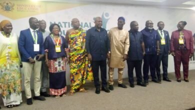 • President John Mahama (middle) with other dignitaries after the opening of the forum
