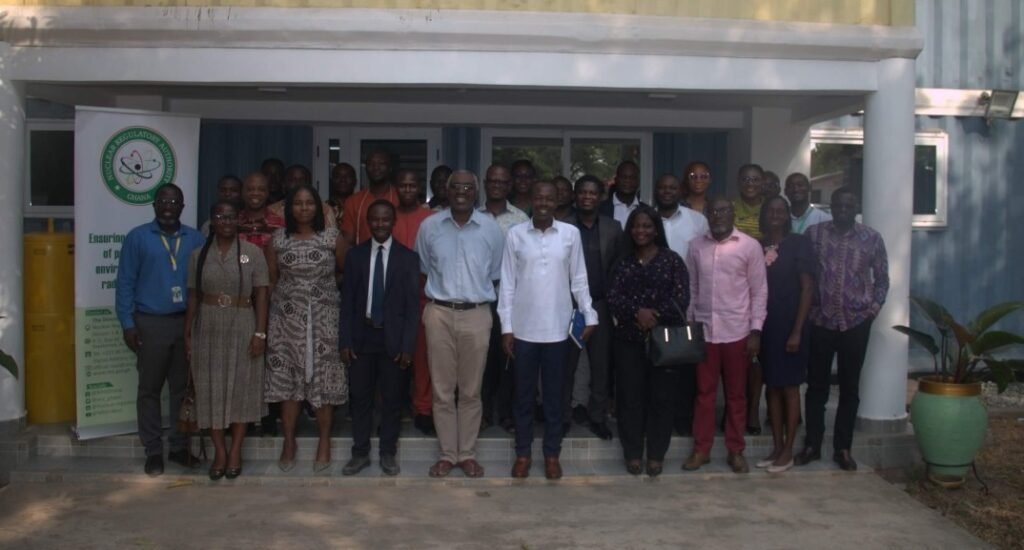 • Dr Allotey (fifth from left) with Mr Arthur (sixth from left) and other dignitaries after the programme