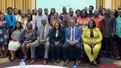 • Prof. Irene Agyepong (seated second from left) with dignitaries after the meeting