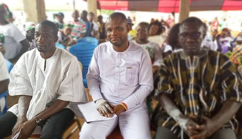Mr Thomas WorlanyoTsekpo (middle), MP for Hohoe with other dignitaries atthe event