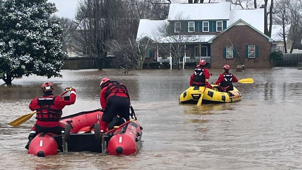 • A rescue operation in Clarksville, Tennessee