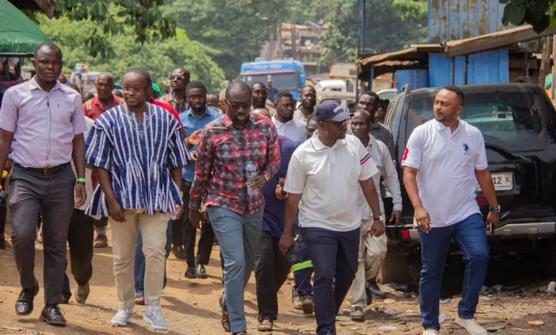 • Mr Francis Asenso Boakye (second from right, front row) with the other MPs during their visit to Suame Magazine