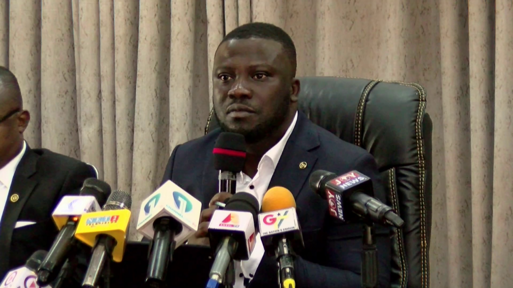 • Dr. Frank Amoakohene addressing the press conference