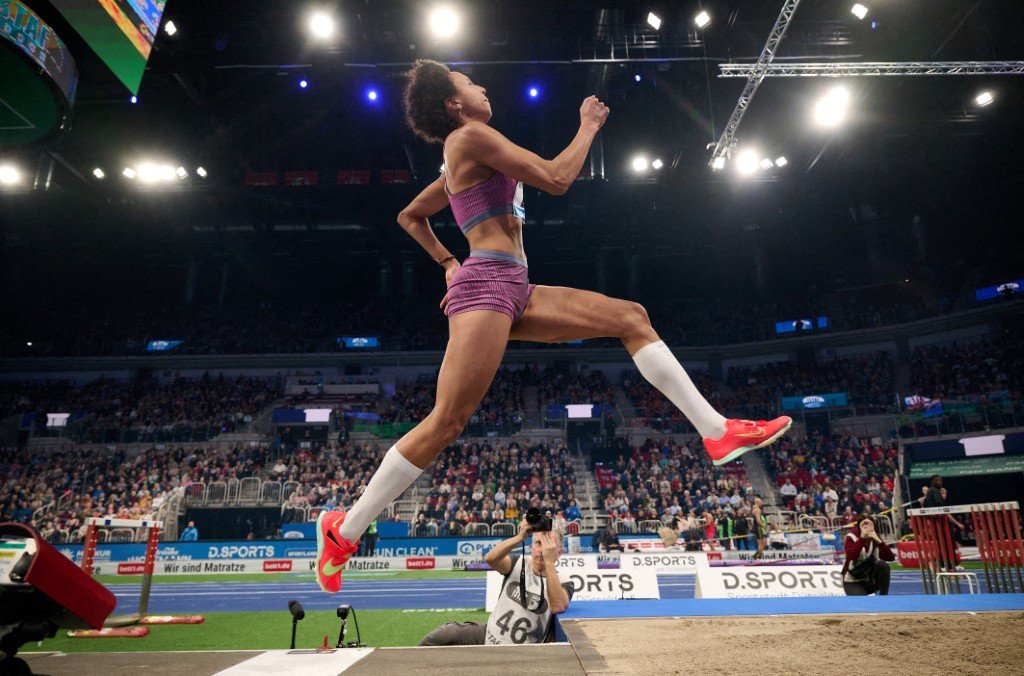 • Malaika Mihambo from Germany in the women's long jump at the athletics meeting