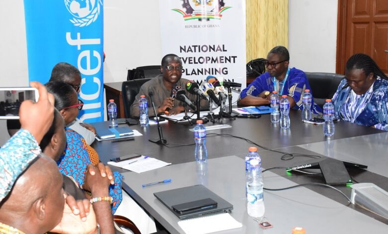 • Dr. Eric Akobeng (middle),Director-Genaral, NDPC addressing stakholders in the meeting