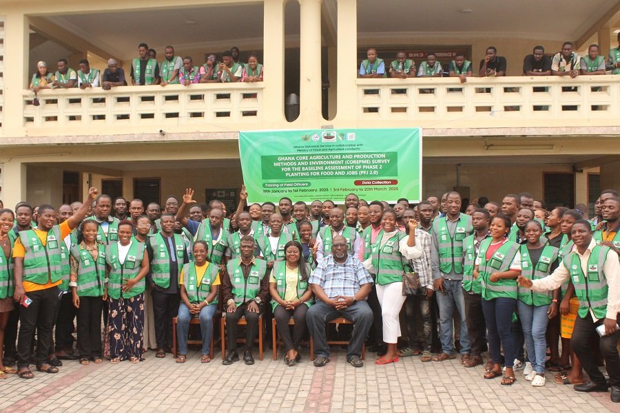 • Mr Asuo Afram (seated second from left) with dignitaries and the field officers at the launch Photo: Ebo Gorman