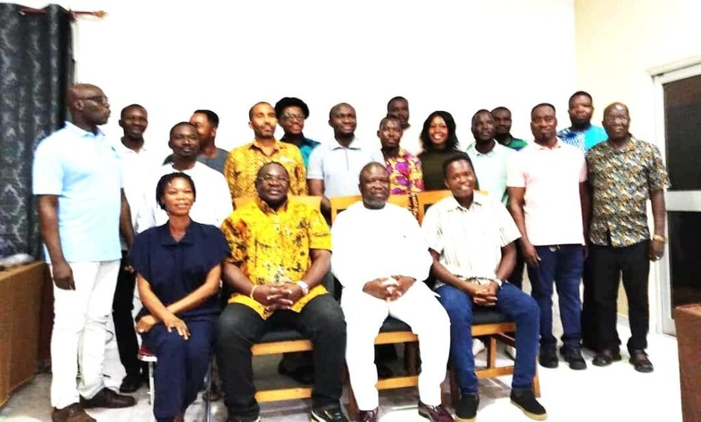Mr James Gunu (seated second from right) with Volta Regional journalists