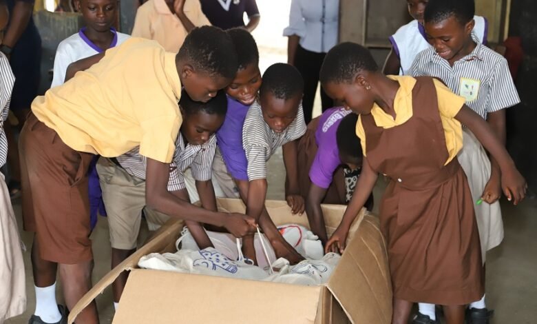 • Some of the beneficiaries picking their items