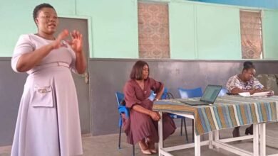 Ms Priscilla Zancoh addressing staff of NTC at the durbar Photo: Lizzy Okai