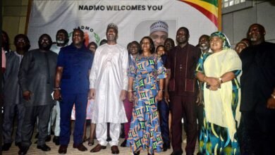 • Mr Muntaka Mohammed-Mubarak (fifth from right) with some management of NADMO and other dignitaries Photo: Stephanie Birikorang