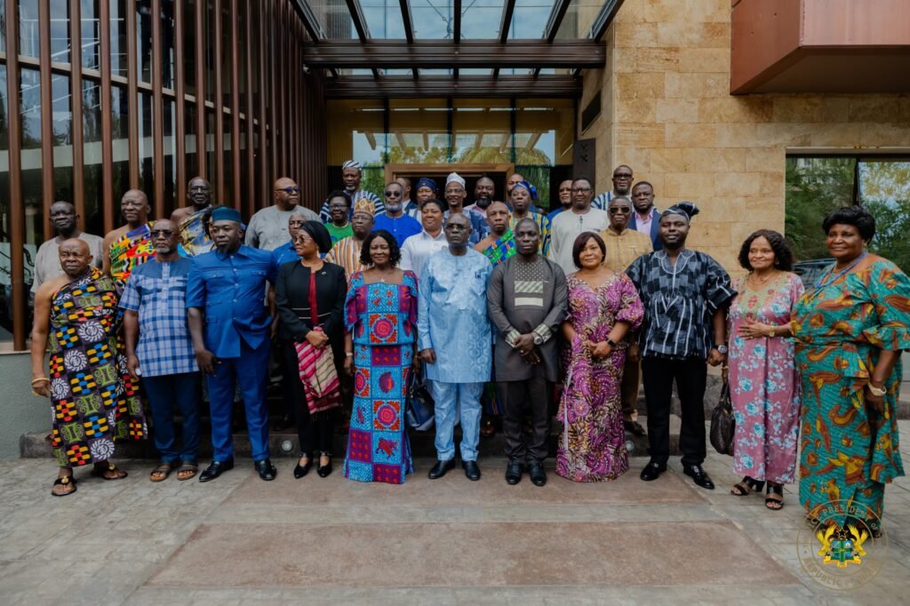 -Vice President, Professor Naana Jane Opoku-Agyemang middle) with the new Council of State members