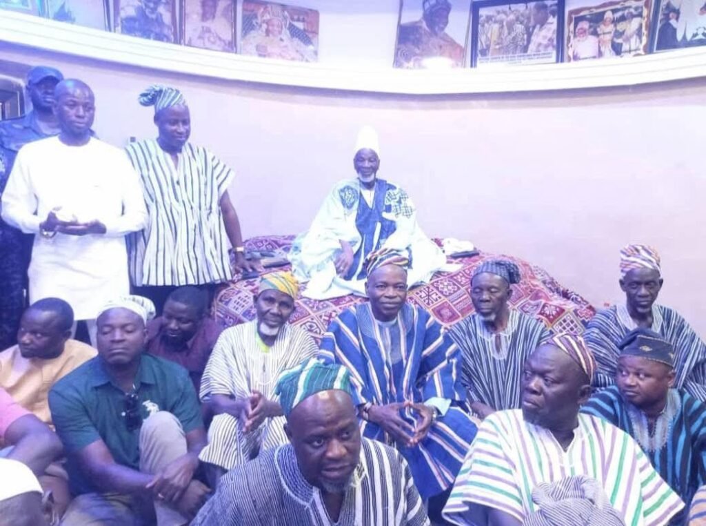 • Mr Ali Adolf Mburidiba in a smock (infront) of Ndan Ya- Na Abukari Mahama