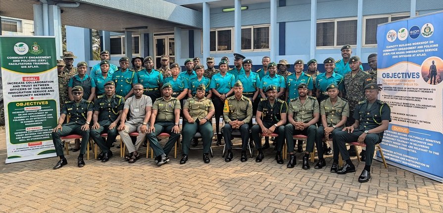 The GIS personnel of the Aflao Sector Command after the training