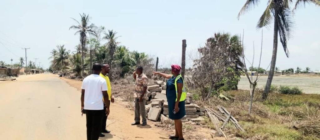 • Ms Jatoe-Kaleo (right) having discussion with technical personnel during the tour