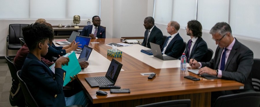 • Mr Reindorf Twumasi-Ankrah (head of table) addressing the meeting