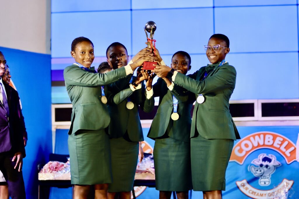 • Gomoa Senior High Technical holding the trophy