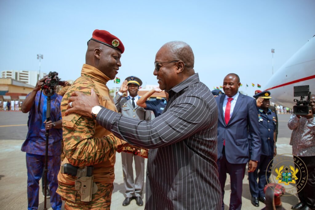 • President Mahama (right) meets President Traoré