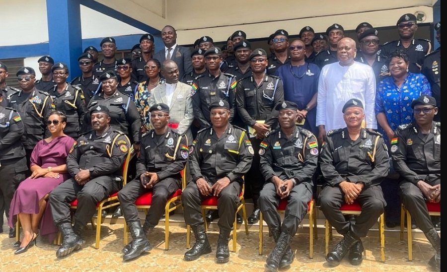 IGP, Christian Tetteh Yohuno (seated middle) with the Police public affairs officers