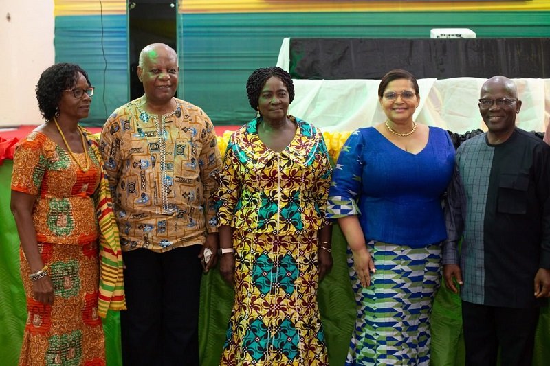 • Professor Opoku-Agyeman (middle) with some dignitaries after the launch