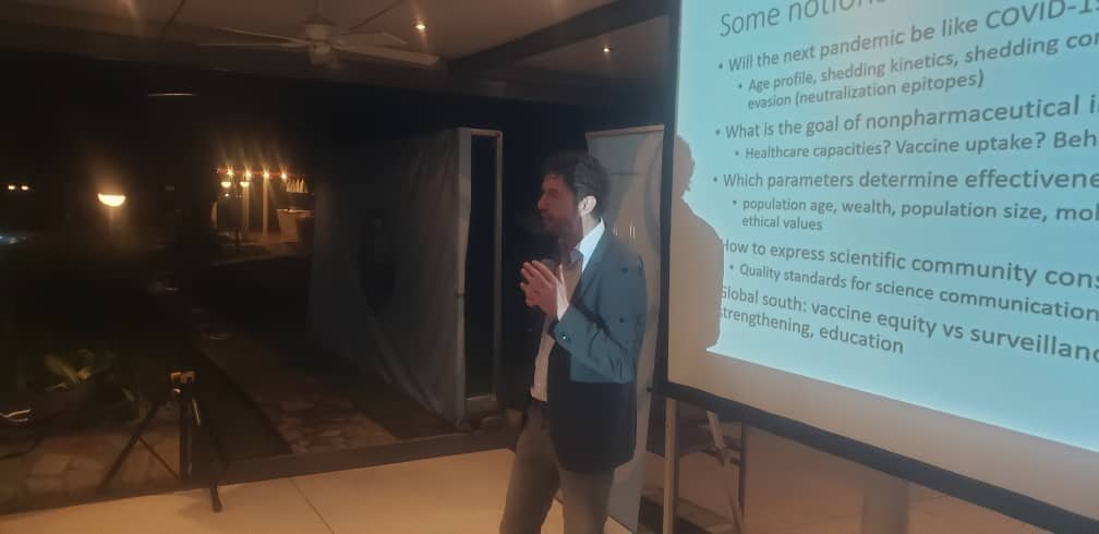 • Dr Drosten addressing participants