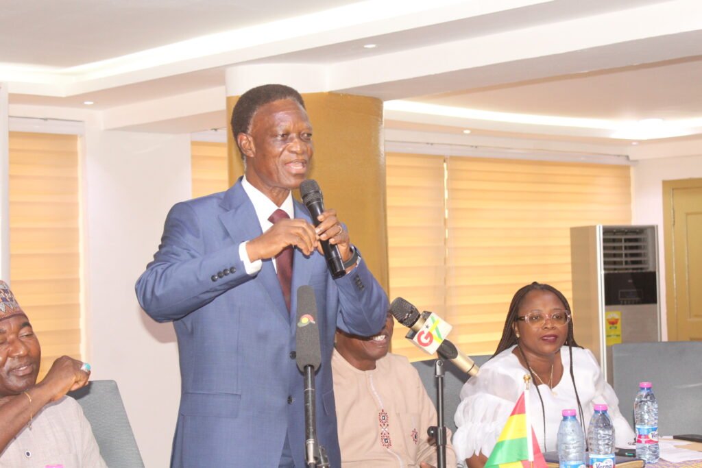 • Mr Morgan Ayawine (inset) addressing the conference Photo: Ebo Gorman