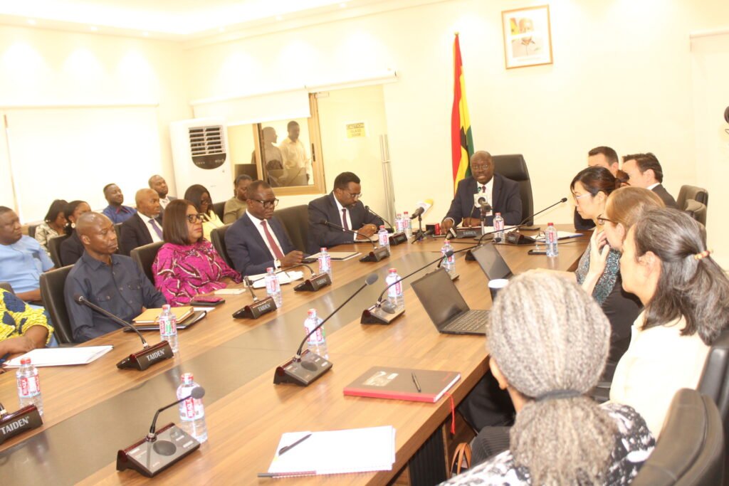 • Mr Cassiel Ato Baah Forson (head of table) addressing the press conference Photo: Ebo Gorman