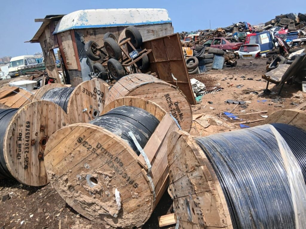 Some of the impounded ECG cables retrieved from the scrap dealers site. Photo. Stephanie Birikorang
