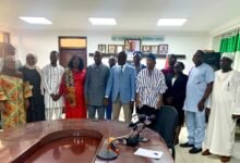 • Mr Haruna Iddrisu (middle) wit members of the council