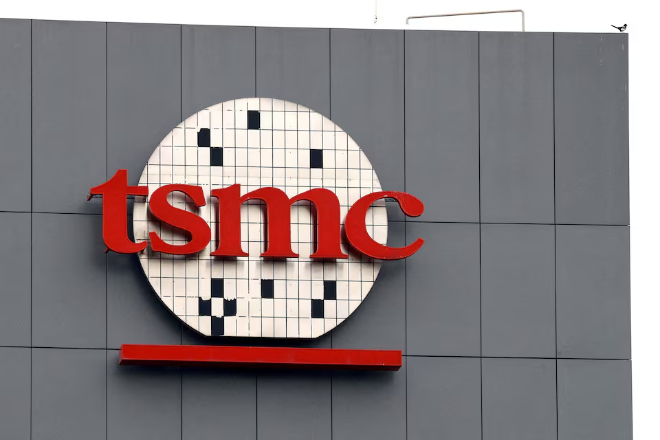 A logo of chip giant TSMC can be seen in Tainan, Taiwan December 29, 2022.REUTERS/Ann Wang/File Photo Purchase Licensing Rights
