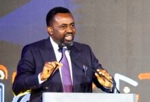 • Dr Asiama speaking at the event